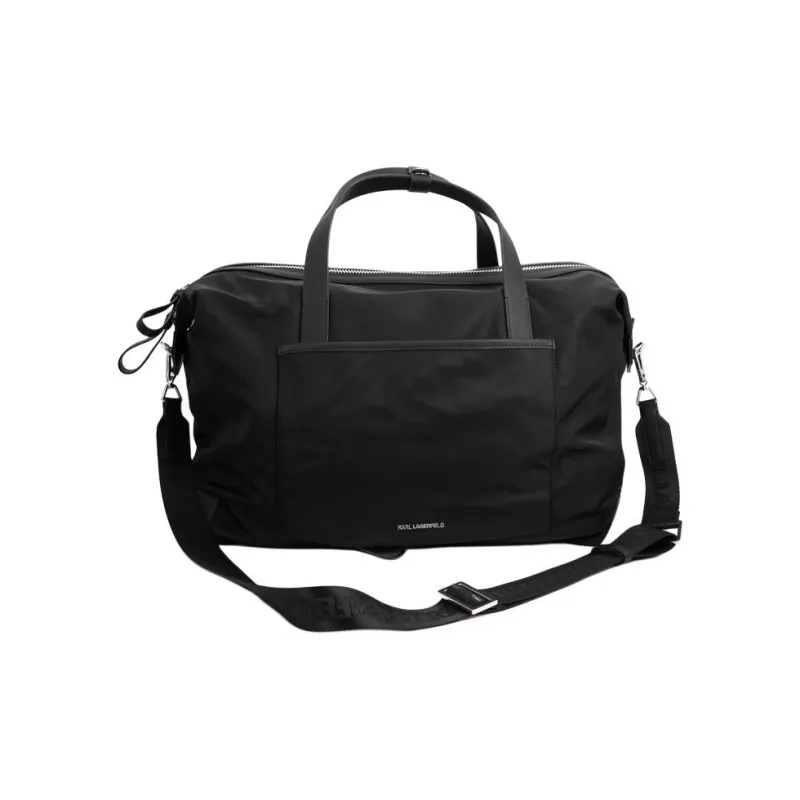 KARL LAGERFELD Top Grain Cow Leather Handbag Regular Unisex Black-2