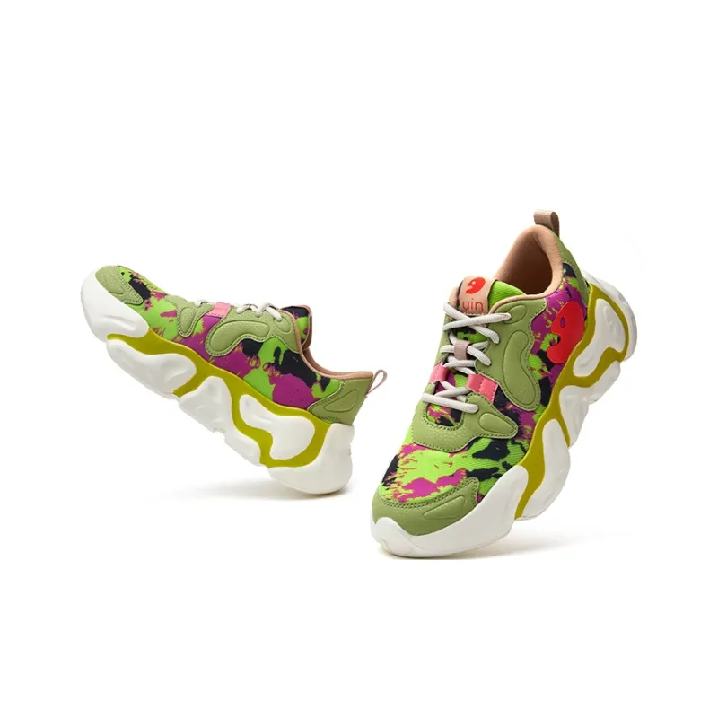 U.IN Painted Travel Shoes Low Top Chunky Sneakers Unisex-6