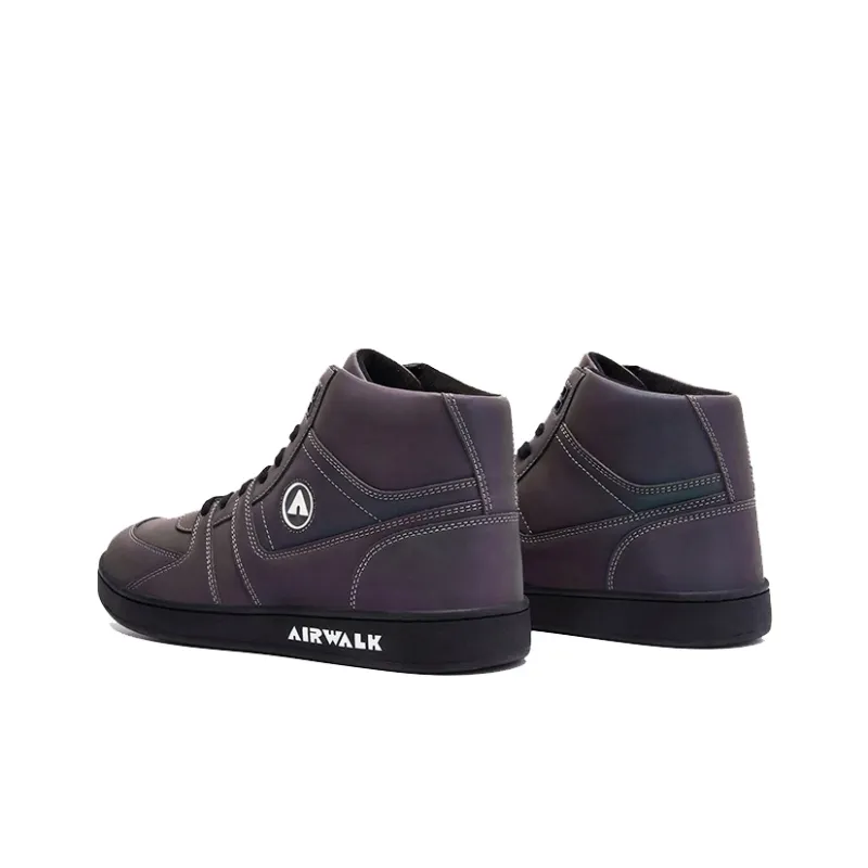 Airwalk Anti-Slip Wear-Resistant High-Top Skateboard Shoes Men's Black Purple-1