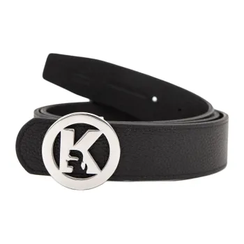 KARL LAGERFELD Top Grain Cow Leather Belts Unisex Width 37mm