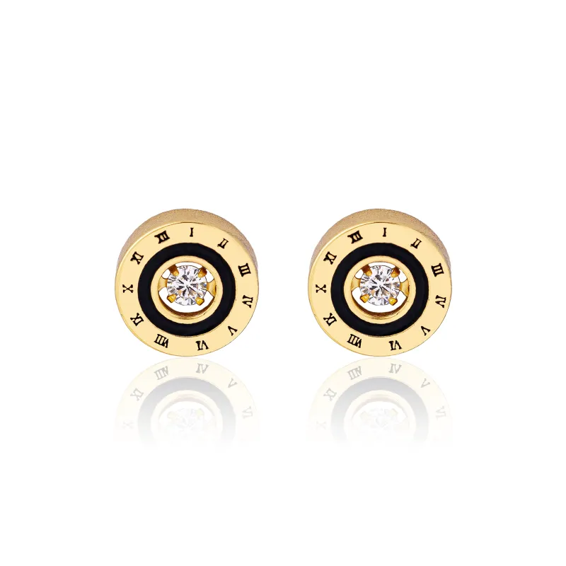 YYOGURT Zircon Stud Earrings Unisex-0