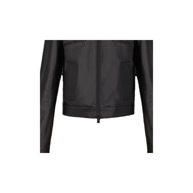 LOUIS VUITTON FW22 Leather Jacket Men's Black-3