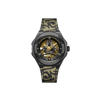Fiyta Interstellar Series GA35016.BBB Automatic Mechanical Movement Silicone Strap Watch Men's Watches Cut Out Dial