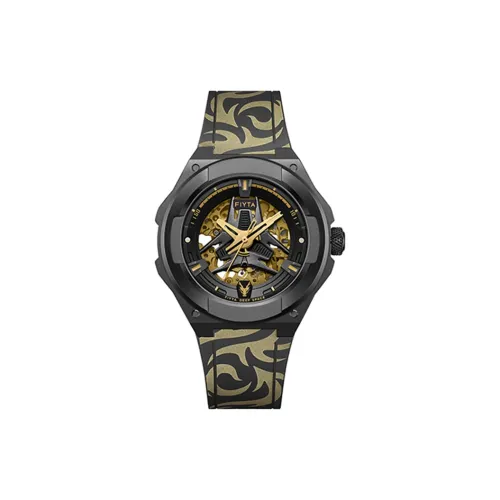 Fiyta Interstellar Series GA35016.BBB Automatic Mechanical Movement Silicone Strap Watch Men's Watches Cut Out Dial