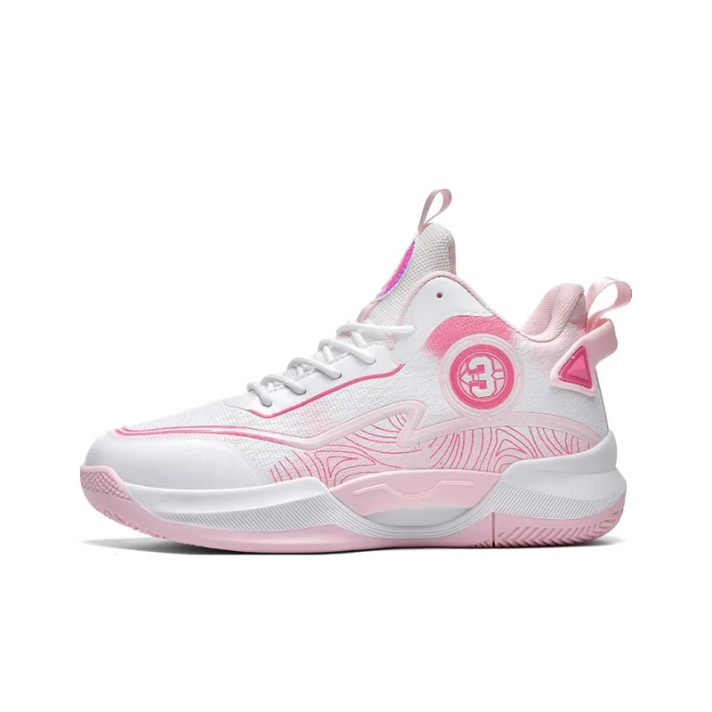 MUSNODO Cushioning, Slip Resistant, And Abrasion Resistant High Top Basketball Shoes Unisex Pink Orange Mismatched-0