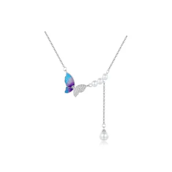 Chongqing Gold Store 925 Sterling Silver Square Zirconia Necklaces Women's