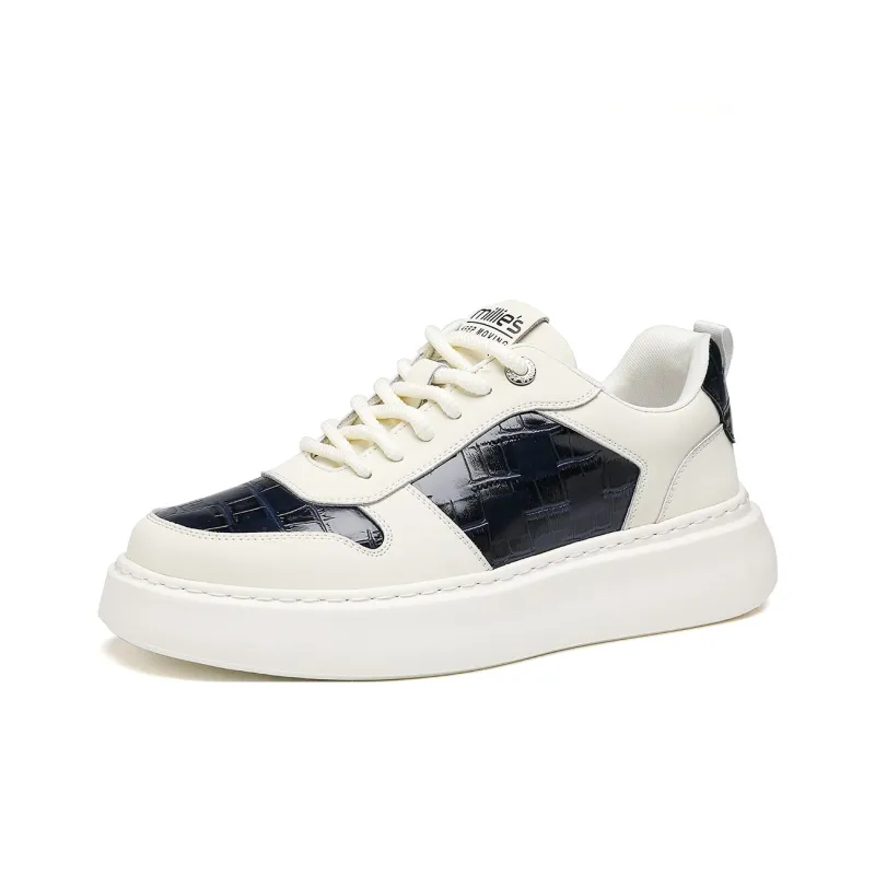 MILLIE'S Cushioning, Wear Resistant Low Top Casual Shoes Men's White Black-1