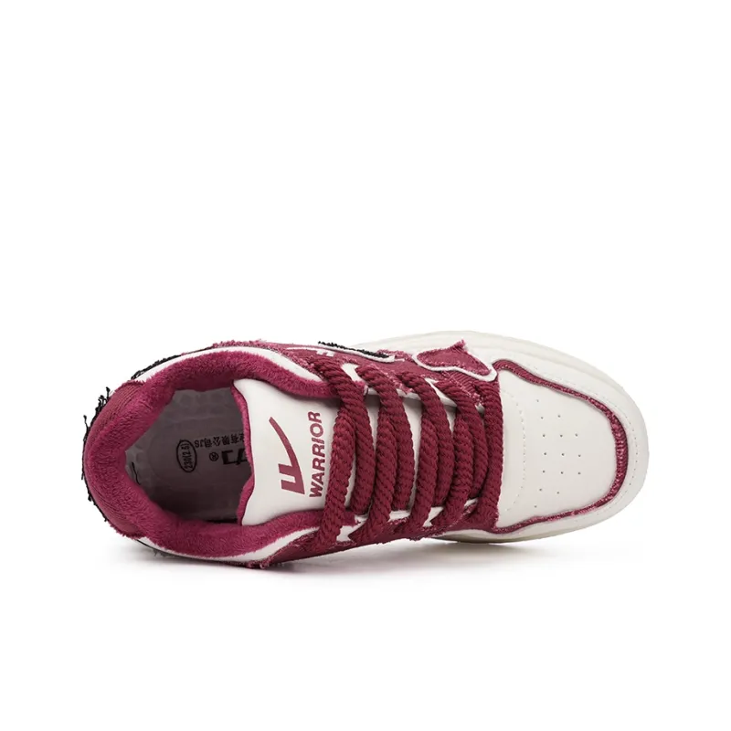 Warrior Thermal Low Top Skateboard Shoes Women's White Burgundy-2