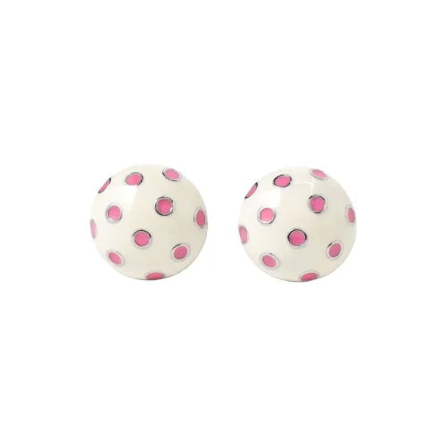 Beams Brass Epoxy Resin Artificial Resin Lead-Free Alloy Earrings Women's White/Black