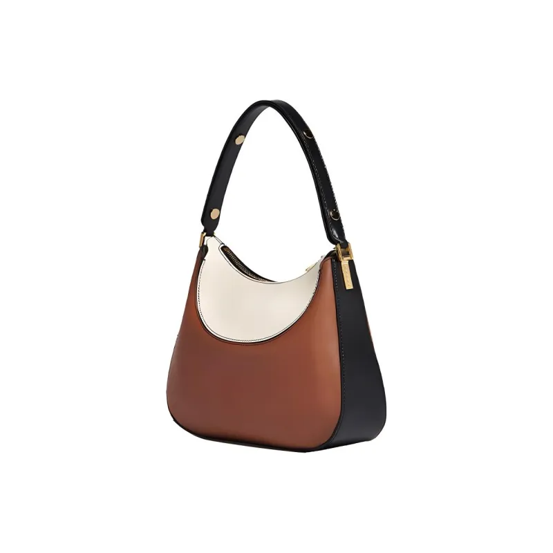 MARNI Smooth Calf Leather Hobo Bag Shoulder Bag Trumpets Women's Brown & White-2