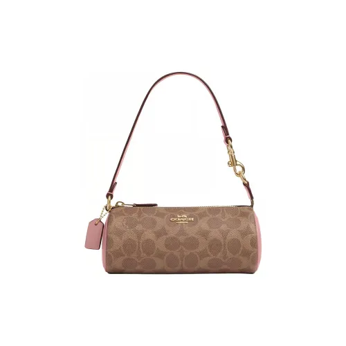COACH Nolita PVC Cylinder Bag Handbag Shoulder Bag Small Size Women's Brown & Pink
