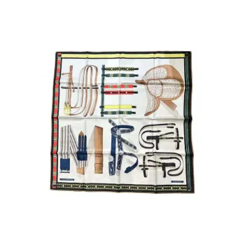 HERMES Silk Scarves Women's White