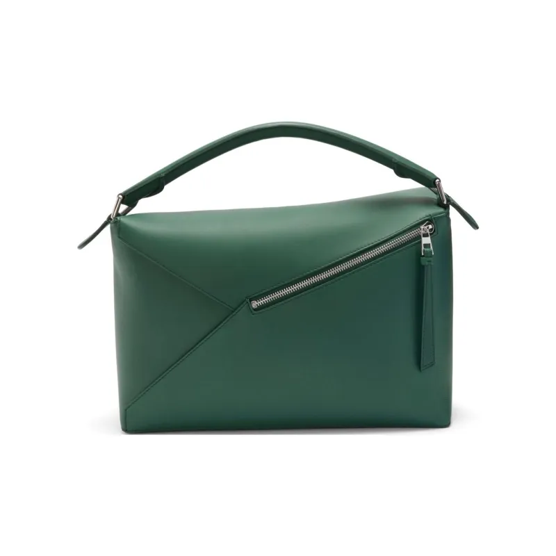 LOEWE Puzzle Calfskin Shoulder Bag Crossbody Bag Handbag Large Size Men's Evergreen-3