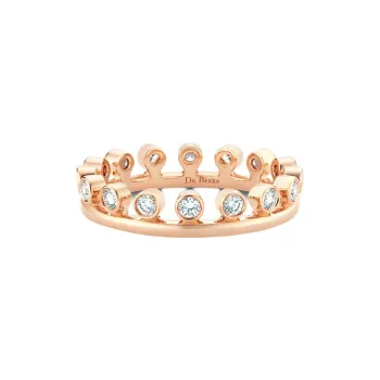 De Beers 18kt Rose Gold Dewdrop Diamond One Line Band