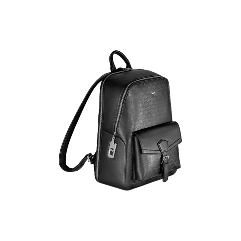 VERTU The First Layer Of Calfskin Ultralight Backpack Medium Size Unisex Black Flame Pattern-1