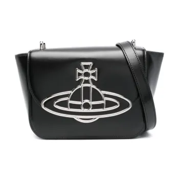 Vivienne Westwood Linda Calfskin Shoulder Bag, Crossbody Bag Women's Black