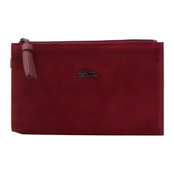LONGCHAMP Pénélope Cow Leather Makeup Bag Women's Red