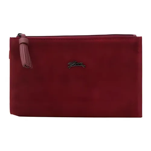 LONGCHAMP Pénélope Cow Leather Makeup Bag Women's Red