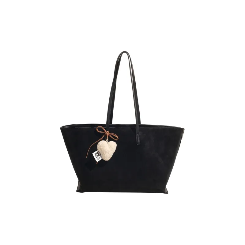 LUVISTRUE Faux Suede Shoulder Bag Tote Regular Women's Black/Coffee/Green/Yellow Brown-6