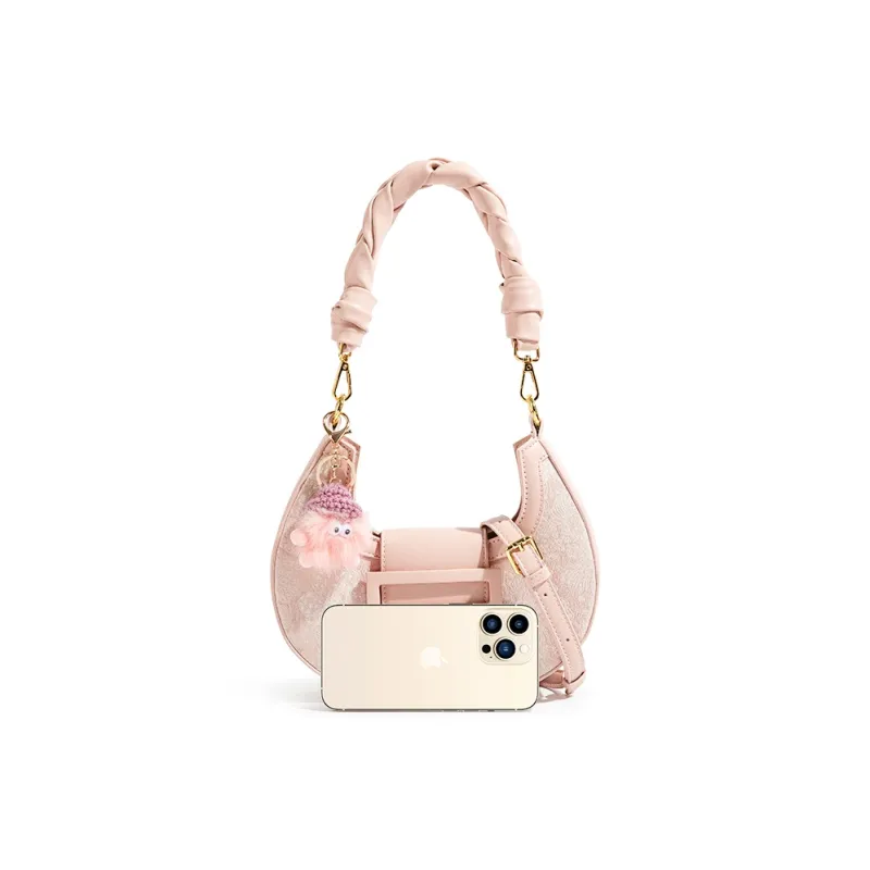 CAEISL&KCIEL PU Handbag, Shoulder Bag Women's Embroidery Powder-1