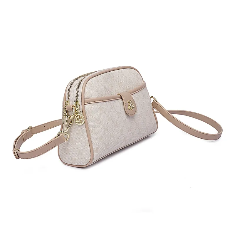 GELANDAI PVC Shoulder Bag Crossbody Bag Women's Ecru/Gray/Coffee-2