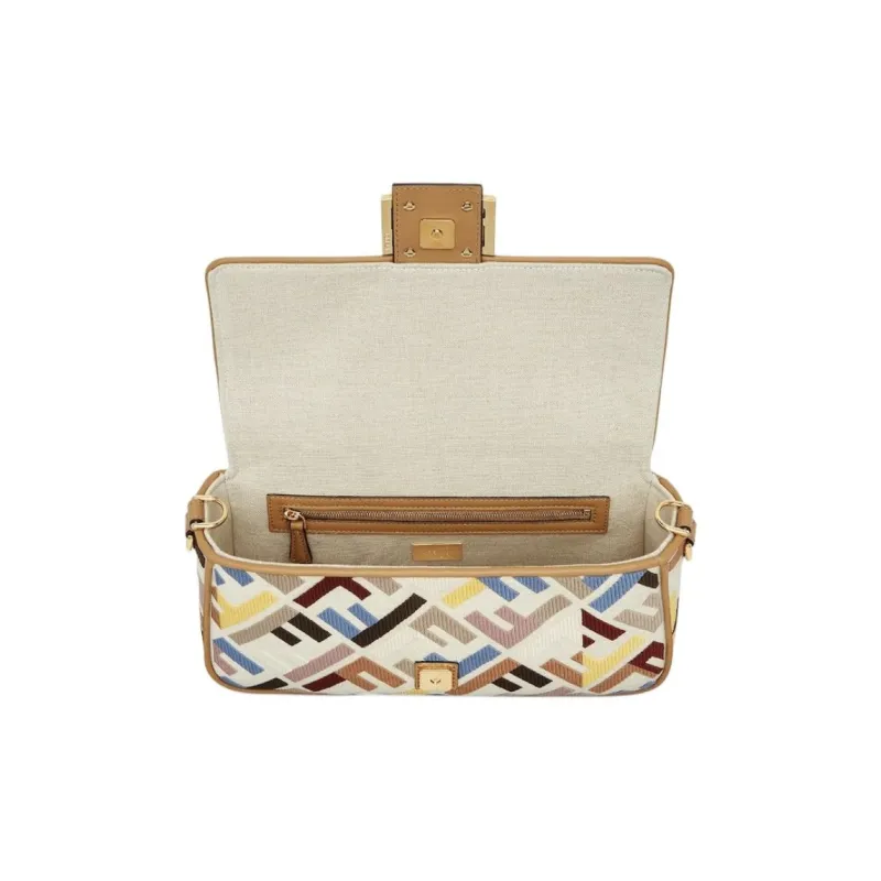 FENDI Baguette Canvas Canvas Bag Shoulder Bag Crossbody Bag Handbag Women's Multicolor-3
