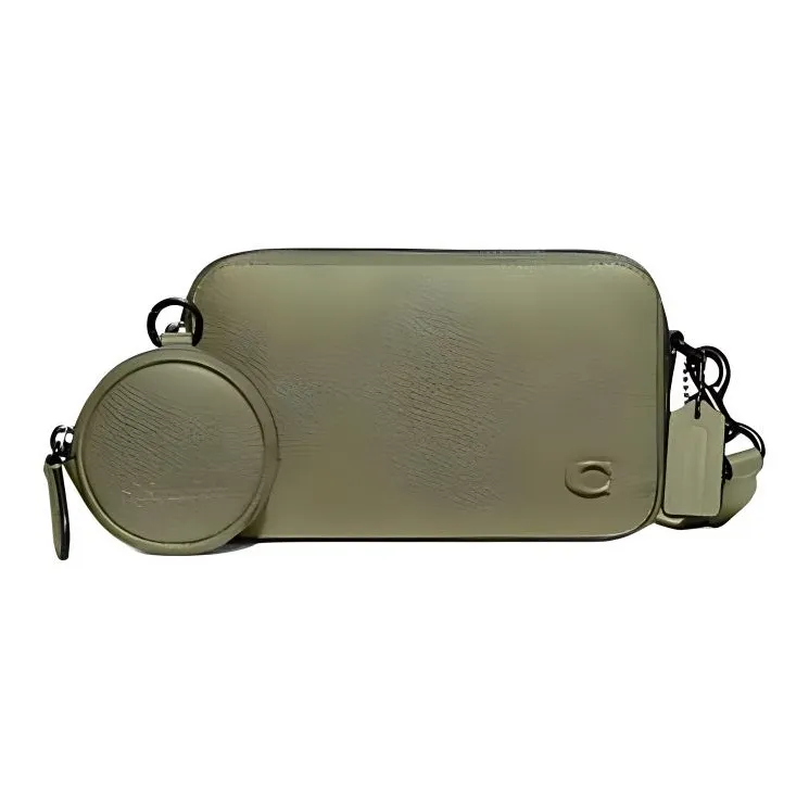 COACH Charter Soft Leather Shoulder Bag, Crossbody Bag Small Size Men's Moss Green-0