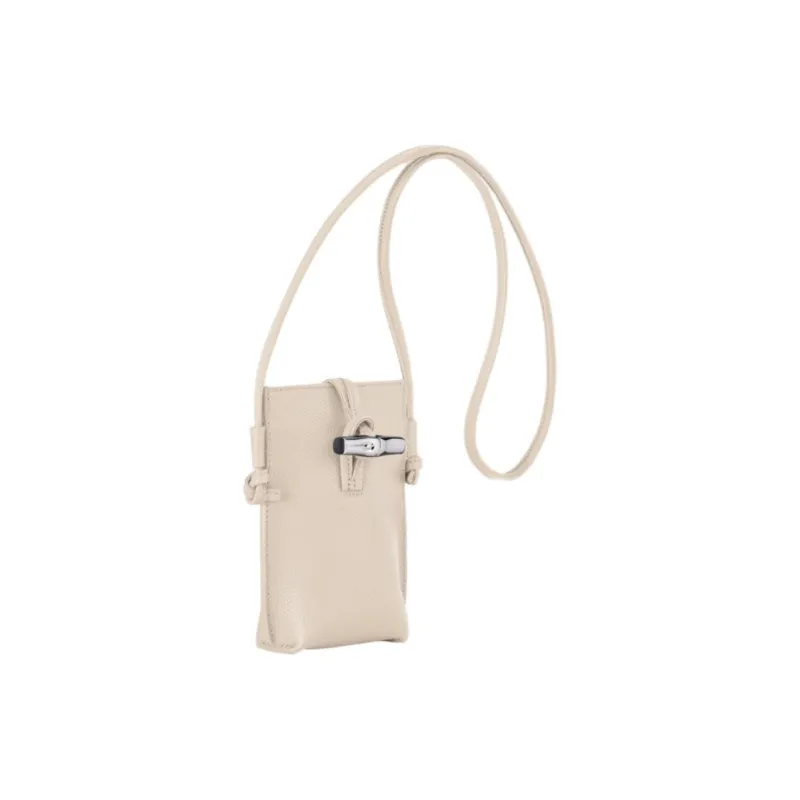 LONGCHAMP Le Roseau Cow Leather Cell Phone Pouch Women's White Paper-1