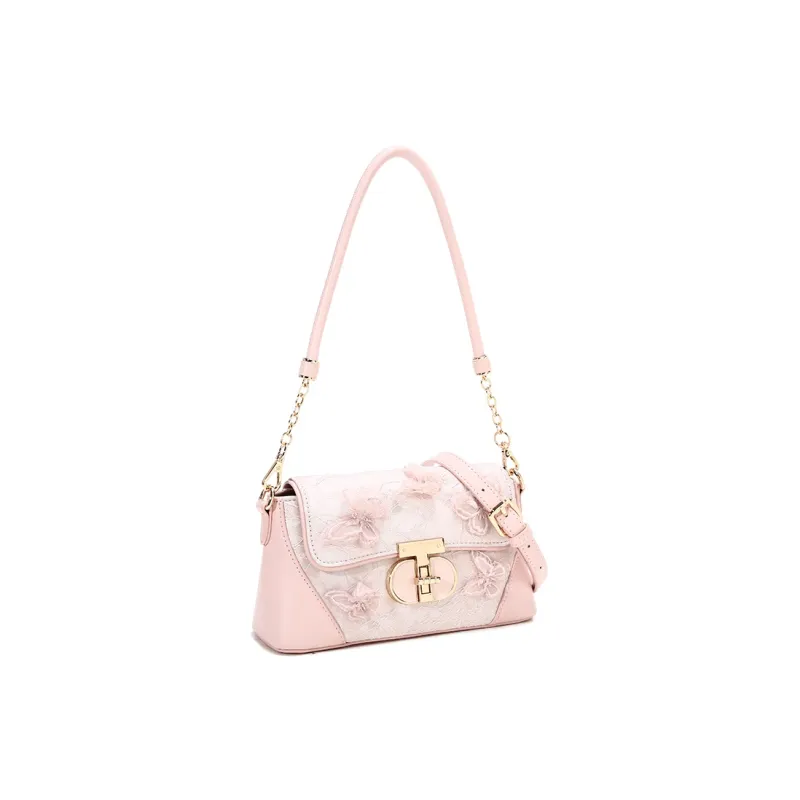 Carit&Koty Polyurethane Synthetic Leather Handbag Shoulder Bag Crossbody Bag Medium Size Women's Pink White Black-11