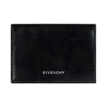 Givenchy 4G Calfskin Card Holder Women's Black & Burgundy