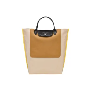 LONGCHAMP Polyamide Tote Bag Shopping Bag Handbag Medium Size Women's Beige