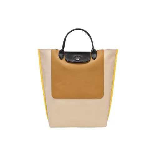 LONGCHAMP Polyamide Tote Bag Shopping Bag Handbag Medium Size Women's Beige
