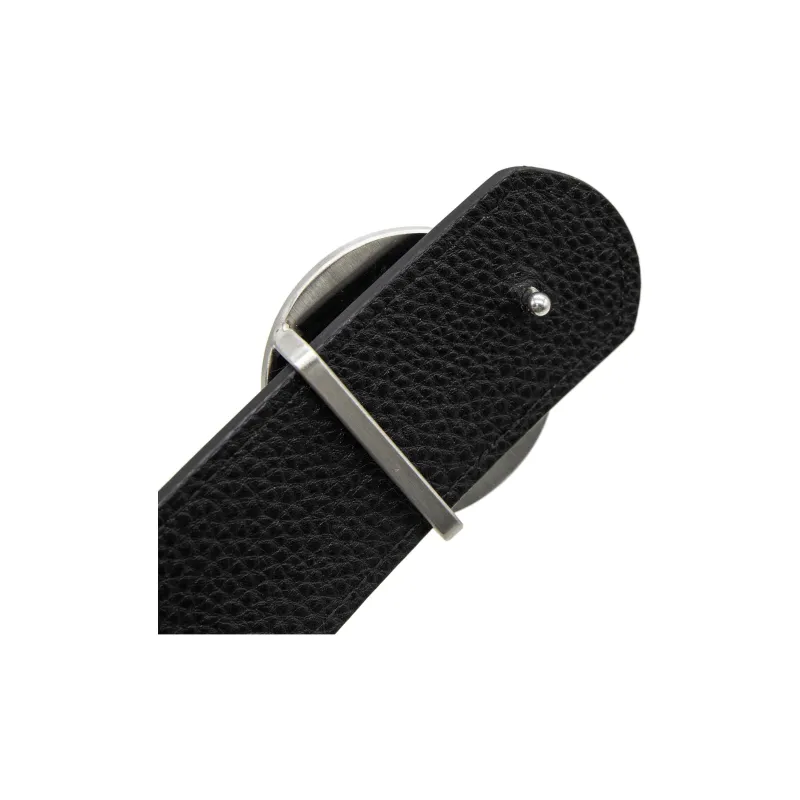 KARL LAGERFELD Top Grain Cow Leather Belts Unisex Black Width 3.7cm-4