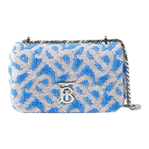 Burberry Cowhide With Polyamide And Polyester Lona Bag Shoulder Bag Crossbody Bag Mini Women's Cool Cornflower Blue