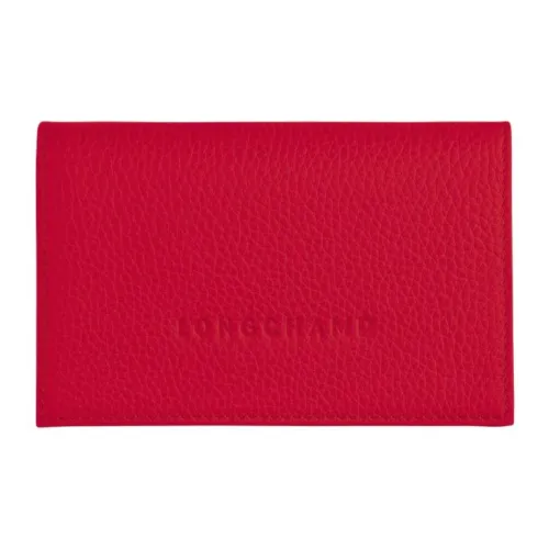 LONGCHAMP Cow Leather Card Holder Women's Red