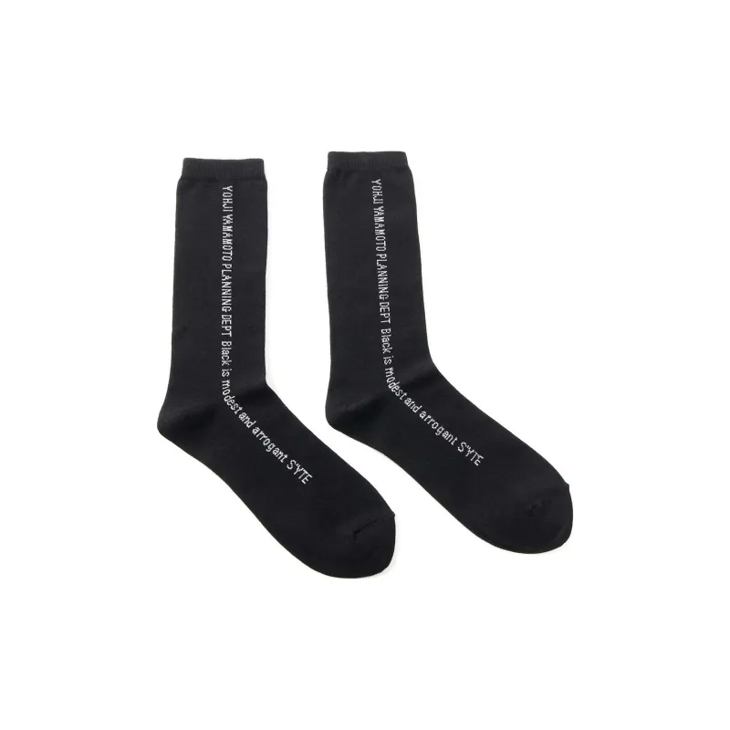 Yohji Yamamoto Knee-High Socks Unisex 1 Pack Black-1
