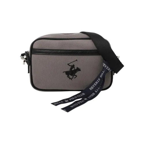 BEVERLY HILLS POLO CLUB Cotton Fabric Shoulder Bag Crossbody Bag Women's Gray & Black