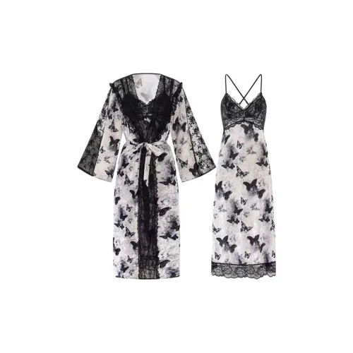 MIIOW Pajama Set Women's Beige Black