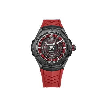 RARONE Hurricane Mechanical Movement Silicone Strap Watch Men's Watches Red Watch Dial