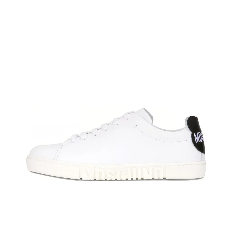 MOSCHINO Low Top Stylish Skateboarding Shoes Women's White-0