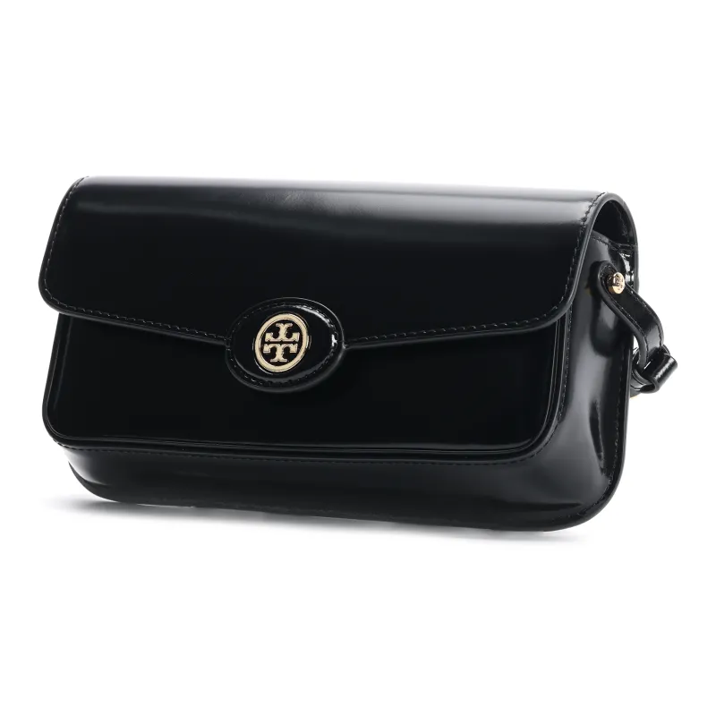 TORY BURCH Robinson Spazzolato Rectangular Shoulder Bag Black-1