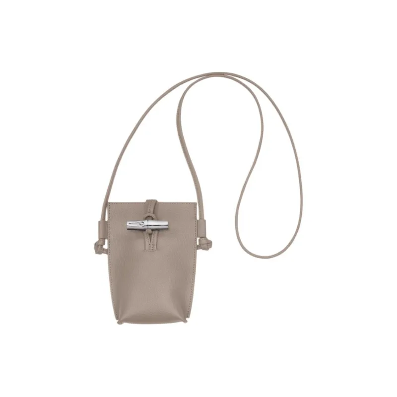 LONGCHAMP Le Roseau Cow Leather Cell Phone Pouch Women's Brown Mud-0