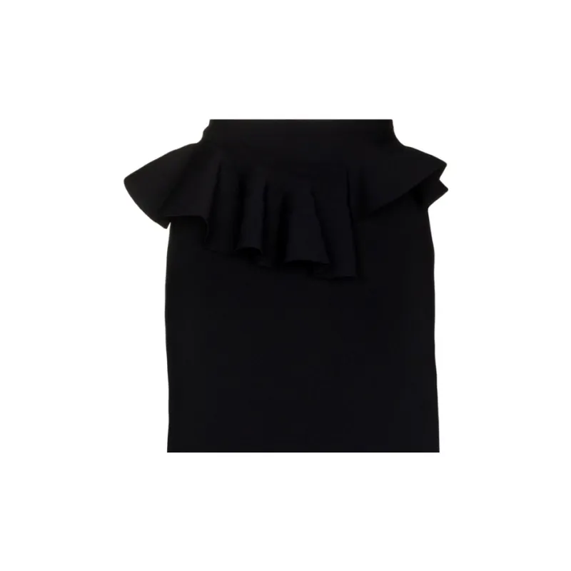 Alexander McQueen Ruffle Detailed Slit Midi Skirt-4
