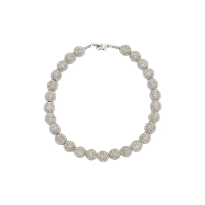 WEEKEND MaxMara Acrylic Resin, Metal, Rhinestone Necklaces Women's Silver-0