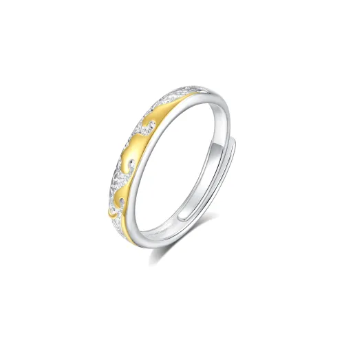 D.Get S925 Silver Rings Unisex Present Box Good Luck