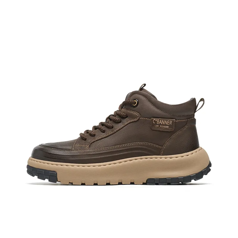 C°BANNER Skateboard Shoes Men's Dark Brown-0