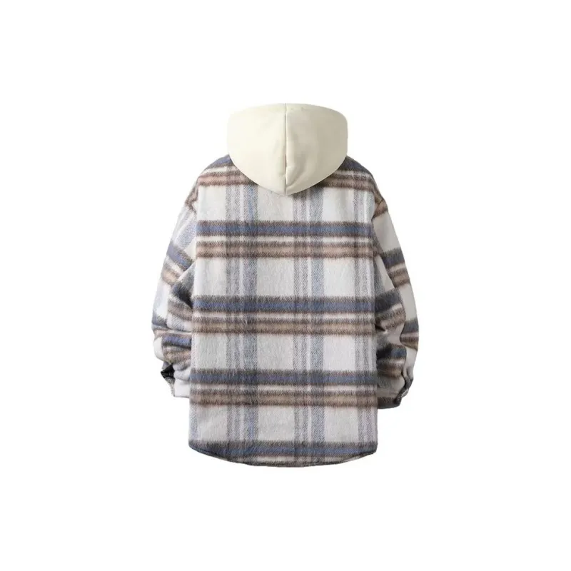 ACUOD BY CHANU Velvet feel Coat Unisex 1Purple Plaid-7