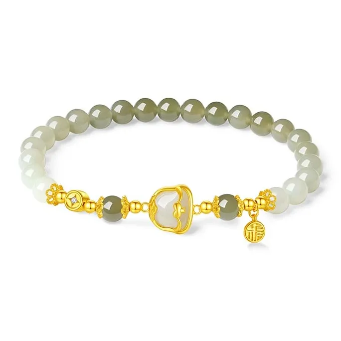 MUGONGZI Hetian Jade Bracelets Pale Greenish White Jade Women's-1