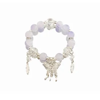 FUSSEM Colored Glaze Jade Bracelets Women's