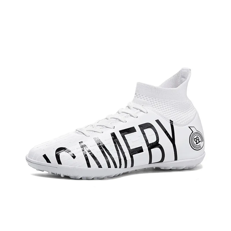 OFFER AITR Soccer Shoes Unisex High Top Black/White-7